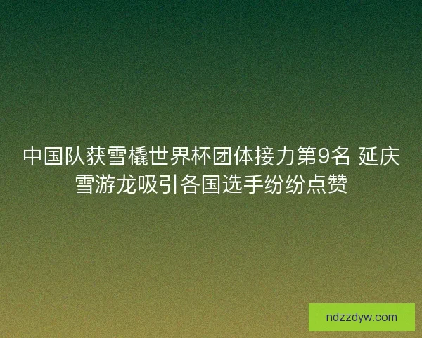 中国队获雪橇世界杯团体接力第9名 延庆雪游龙吸引各国选手纷纷点赞