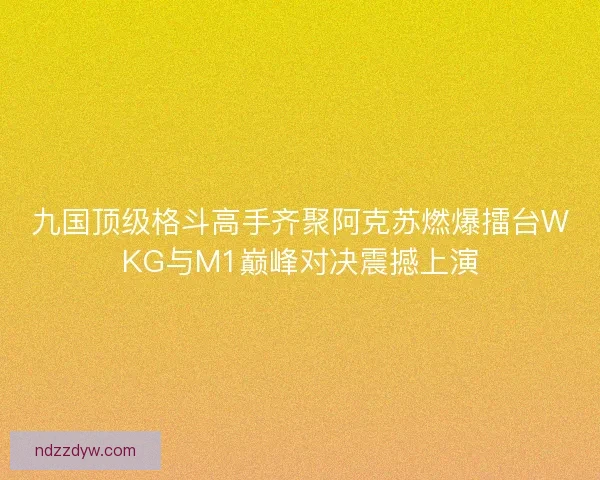 九国顶级格斗高手齐聚阿克苏燃爆擂台WKG与M1巅峰对决震撼上演